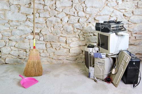 Office furniture being removed by clearance service